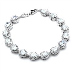 a white bracelet with clear stones on it