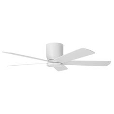 a white ceiling fan on a white wall