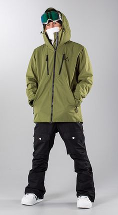 Snowboarding Style Outfits, Dope Snow, Snowboard Jacket Mens, Snow Board, Long Board, Olive Green Pants