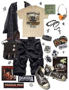 Rock Fits, Casual Style Outfits, Retro Outfits, Grunge Fashion, Grunge Outfits