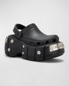 Balenciaga x Crocs™ Men's Hardcrocs™ Platform Clogs | Neiman Marcus Balenciaga X Crocs, Balenciaga Crocs, Crocs Platform, Crocs Men, First Perfume, Image Swag, Mens Nike Shoes