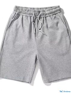 OrcaJump - Mens Grey/Black Micro-Elastic Drawstring Waist Sports Shorts Fashion Classic Style, Sports Shorts, Style Streetwear, Grey Shorts, Drawstring Shorts, Drawstring Pants, Outdoor Fabric, Sport Shorts, Drawstring Waist