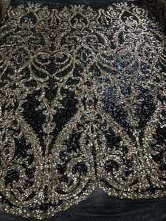 Luxury Embroidered Black Sequin Fabric, Royalty Design, Tables Decorations, Night Gowns, Blue Glassware, Red Sequin, Gold Sequins, Sequin Fabric, Fashion Fabric