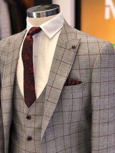 Louis XVIII King Style Premium Versailles Slim Fit Plaid Suit – BOJO Older Mens Fashion, King Fashion, Slim Suit, Checked Suit, Check Suit, Stylish Suit, Suit Material, Plaid Suit, Fashion Suits For Men