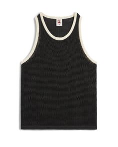 Black mesh Dandy Del Mar Dominica Crochet Tank basketball jersey on a white background.