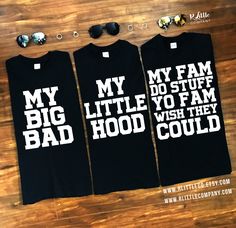 three t - shirts that say, my farm, my big sister and i'm too