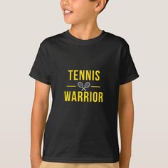 Tennis Warrior Funny Humorous Boy Athlete Gift T-shirt, Kids Unisex, Size: Youth XS, Black Tennis Quotes Motivational, Tennis Quotes Funny, High School Tennis, Tennis Team Gifts, Tennis Coach Gift, Tennis Decor, College Tennis, Tennis Design, Outfit Tennis