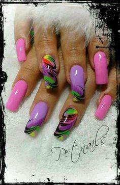 Love Unghie Nail Art, Her Nails, Dope Nail Designs, Pretty Nail Art Designs, Colorful Nail Designs, Pretty Nail Art, Pedicures, Fabulous Nails