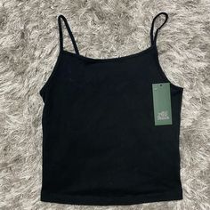 Wild Fable Black Crop Top Size Small Non Adjustable Straps Basic Black Summer Tank Top, Black Basic Tank Top For Summer, Basic Black Tank Top For Summer, Black Casual Cami Tank Top, Casual Black Cami Top, Basic Black Spring Tank Top, Basic Black Tank Top For Spring, Basic Black Cami Tank Top, Casual Black Cami Crop Top