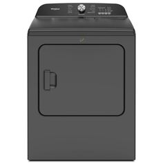 a black dryer sitting on top of a white background