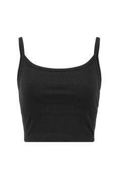 Your favorite Cami-cut bralette tank, but with a built-in bra for support. Crop length with a reinforced elastic band. Made from Spandex Active Rib. Scoop neck Mid impact Spaghetti straps Medium weight with just enough stretch for flexibility 85% Nylon. 15% Spandex Active Rib Machine wash cold, lay flat dry Made in the USA Tank Top With Built In Bra, Crop Top Tank Tops, Black Cropped Tank Top, Crop Tanks, Tank Top Crop Top, Stretches For Flexibility, Tank Crop Top, Spaghetti Strap Crop Top, Black Crop Top Tank