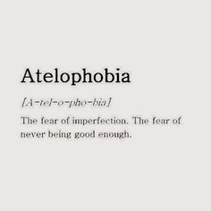 an image with the words atelophbia written in black and white on it