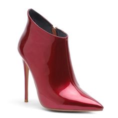 TAAFO PU Patent Leather High Heel Boots Women Boots Red Booties Ankle Boots Women Shoes wine red-10 Red Booties, Leather High Heel Boots, Ankle Boots Women, Boots Square Toe, Booties Ankle Boots, Suede Boots Knee High, Women Boots, Boots Women, Wedge Boots