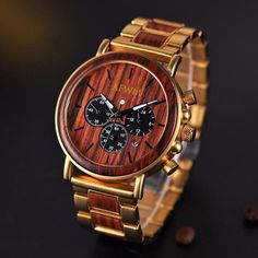 Wood And Gold, Watch Gift Box, Wooden Man, Wooden Watches For Men, Skeleton Watches, Gold Watch Men, Wooden Watch, Sport Chic, Mens Luxury