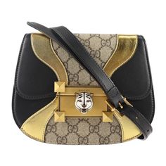 Gucci Ojiride Gg Small Shoulder Bag Leather Pvc Black [Height] Approx. 15 Cm [Width] Approx. 19.5 Cm [ Depth] Approx. 5.5 Cm [Shoulder Strap] Approx. 105 Cm Small Shoulder Bags, Gucci Models, Gucci Shoulder Bag, Canvas Shoulder Bag, D 2, Small Shoulder Bag, Gucci Dionysus, Gold Black, Saddle Bags