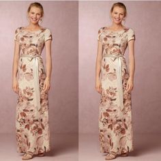 two pictures of a woman wearing a dress with flowers on it and the same photo of her