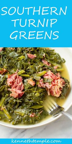 My pork-free Southern Turnip Greens recipe would make a Southern grandma smile while eating. Southern Turnip Greens Soul Food, Mustard And Turnip Greens Recipes, Southern Turnip Greens Recipe, Turnip And Mustard Greens Recipe, Easy Collard Greens Recipe Simple, Collard Greens Seasoning Recipe, How To Cook Turnip Greens, How To Cook Mustard Greens, Mixed Greens Recipe Soul Food