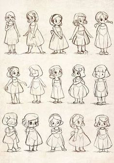 an image of cartoon character sketches