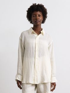 Vija Shirt, Light Linen, Natural | OZMA Classic Oversized Linen Tops, Oversized Linen Shirt With Button Closure, Shirt Linen, Essential Wardrobe, Mens Button Up, Wardrobe Essentials, Wardrobe Staples, Button Up, Wardrobe