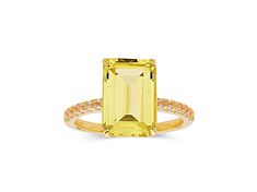 Square Cushion Lab Created Yellow Sapphire with White Topaz Accents 18K Yellow Gold Over Sterling Silver Ring Yellow Sapphire, White Topaz, Sterling Silver Ring, Silver Ring, Topaz, Sterling Silver Rings, Sapphire, Lab, Silver Rings