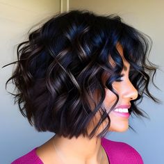 Turn Curls Into a Shaggy Bob Masterpiece Modern Short Hairstyles 2023, How To Style A Wavy Bob, Curl Bob Hairstyles, Short Bob Curls, Short Curled Bob, Curly Layered Bob, Layered Shaggy Bob, Curled Bob Hairstyle, Fun Haircuts