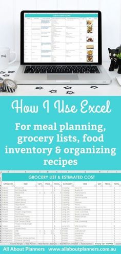 Organize recipes, meal planning, and grocery lists using Excel. Budget Spreadsheet Free, Excel Budget Spreadsheet Templates, Budget Excel Spreadsheet, Personal Budget Spreadsheet, Food Inventory