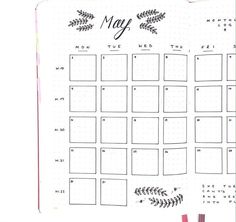 Bullet journal monthly Monthly Bullet Journal Layout, Bullet Journal Page Ideas, Journal Page Ideas, Journal Calendar, Planner Diario, Monthly Layout, Bullet Journal Monthly Spread, Bullet Journal Page