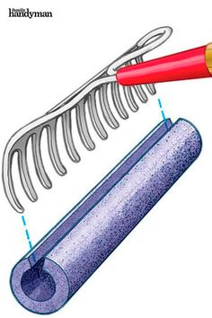 an image of a toothbrush and comb on a roll of hair clippings