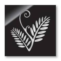 a black and white logo with leaves on it