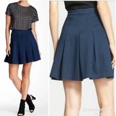 Size: 0 High Waisted Full Pleated Skirt Stretchy, Soft Denim Side Zipper Denim Pleated Skirt, Pleated Denim Skirt, Pleated Denim, Dvf Diane Von Furstenberg, Box Pleat Skirt, Velvet Mini Skirt, Striped Midi Skirt, Printed Pleated Skirt, Perfect Denim