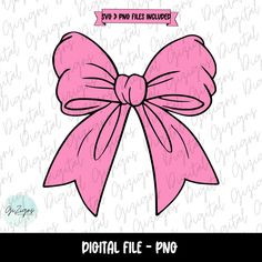 a pink bow with the word svp files included