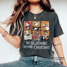 Vintage The Nightmare Before Christmas  Shirt Nightmare Before Christmas Shirt, Halloween Sugar Cookies Decorated, Nightmare Before Christmas Shirts, Big Wedding Rings, Comfort Colors Shirt, The Nightmare Before Christmas, The Nightmare, Disney Outfits, Nightmare Before