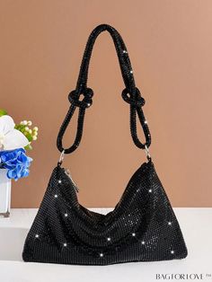 BagForLove - Black Zippered Medium Hobo Bag - Perfect for Party Product Description Color Black Details Contrast Sequin Magnetic No Strap Type Double Handle Bag Size Medium Style Glamorous Pattern Type Plain Closure Type Zipper Type Square Bag Material Aluminum Care Instructions Do not wash Size Chart INCH CM Bag Height Bag Length Bag Width Handle Height 5.9 inch 9.8 inch 0.4 inch 6.3 inch Bag Height Bag Length Bag Width Handle Height 15 cm 25 cm 1 cm 16 cm Details Pictures Similar Products h2 { text-align: center; } /* æ¢è¡ */ li{ white-space: normal; word-break: break-all; word-wrap: break-word; } .red-box { width: 100%; display: flex; flex-direction: row; flex-wrap: wrap; justify-content: center; } .red-box > div { width: 190px; height: 250px; margin: 10px; } .red-box > div > a > img Handheld Chain Strap Party Bag, Trendy Handheld Shoulder Bag For Party, Trendy Handheld Party Bags, Glamorous Shoulder Bag For Parties, Glamorous Party Bag With Chain Strap, Glamorous Party Bags With Chain Strap, Chic Handheld Shoulder Bag For Party, Party Shoulder Bag, Black Rectangular Evening Bag For Party