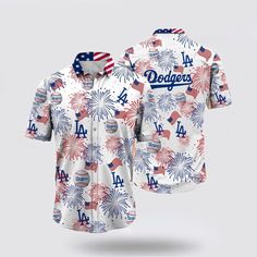 MLB Los Angeles Dodgers Hawaiian Shirt Welcome Summer Full Of Energy With Tropical Fashion Outfits For Fans It’s the perfect combination of Hawaiian style and MLB fandom. These unique MLB Hawaiian shirts are a must-have for football enthusiasts. Show your team spirit in a fun and tropical way with vibrant floral patterns inspired by the beauty of Hawaii. Made from high-quality materials, they provide comfort and breathability, keeping you cool during game days or outdoor activities. Stand out fr Team Spirit Tops For Sports Season Fan Events, White Tops With Team Logo For Fan Events, Short Sleeve Tops With Team Name For Fan Events, Baseball Season Tops With Team Name For Fan Events, Team Name Tops For Baseball Season Fan Events, White Sports Team Tops For Fan Events, Baseball Season Tops With Letter Print For Fan Events, White Tops With Team Name For Fan Events, Letter Print Tops For Baseball Season Fan Events