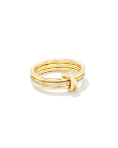 Featuring a triple-stacked band, the Tia 18k Gold Vermeil Band Ring in White Sapphire adds texture and sparkle with its modern design and pavé eternity band. Designed to last, wear with everything from your everyday rings to your most elevated occasion pieces. Senior Rings, Kendra Scott Ring, Preppy Jewelry, Dope Jewelry, Classy Jewelry, Everyday Rings, Jewelry Lookbook, Demi Fine Jewelry, Girly Jewelry