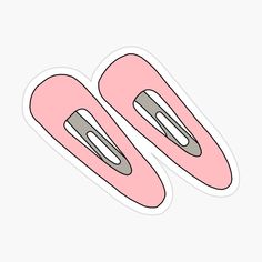 pair of pink skis sticker