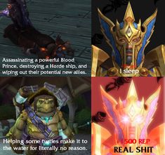 four different screens showing how to use the armor in world of warcraft video game