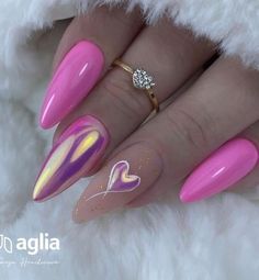 Pink Acrylic Nails, Holographic Nails, Fabulous Nails, Dope Nails, Short Acrylic Nails, Valentine's Day Nails, Chrome Nails, Valentines Nails