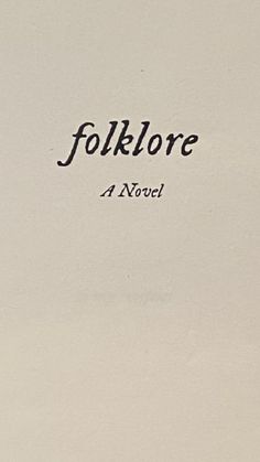 an old book with the title folklore written on it