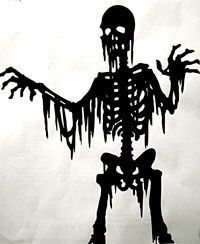 an image of a skeleton in black and white with text that reads, i think i'm in love with this shape from the silhouette on