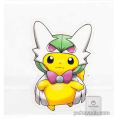 an image of a pikachu with a bow on it's head