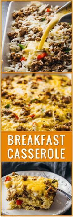 this breakfast casserole is loaded with ground beef and cheese