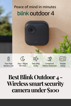 Best Blink Outdoor 4 - Wireless smart security camera under $100 Security System Sensors, Blink Camera, Amazon Devices, Smart Home Security, Outdoor Camera, Security Cameras For Home, Surveillance Cameras, Night Live, Security System