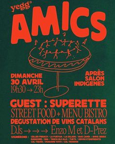 the poster for an upcoming show called amics, which is being held in paris