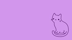 a drawing of a cat sitting on top of a purple wall with the word hello kitty written below it