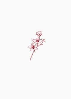 a single flower is shown in red ink on a white paper with the words, i love