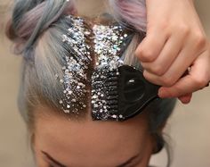 Glitter Festival Hair, Festival Hair Trends, Prom Wig, Prom Wigs, Glitter Roots, Rave Hair, Fest Outfits, Double Braid, Prom Long