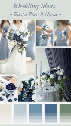 the wedding color scheme is blue and gray