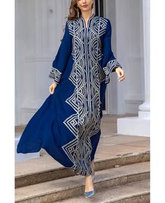 Get 10% off now! Buy blue embroidered batwing long sleeve muslim abaya formal party dress at cheap price online. Free stable shipping and pro custom service since 2009. Long Sleeve Dabka Dresses For Eid, Long Sleeve Dresses With Dabka For Eid, Intricate Embroidered Long Sleeve Dress For Eid, Intricate Embroidery Long Sleeve Dress For Eid, Long Sleeve Embroidered Dress For Eid, Long Abaya With Intricate Embroidery For Festive Occasions, Long Embroidered Dress For Eid, Festive Long Abaya With Intricate Embroidery, Festive Long Sleeve Maxi Dress With Intricate Embroidery