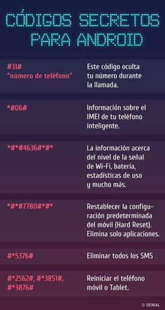 an image of a text message with the words coderos secrets para android on it